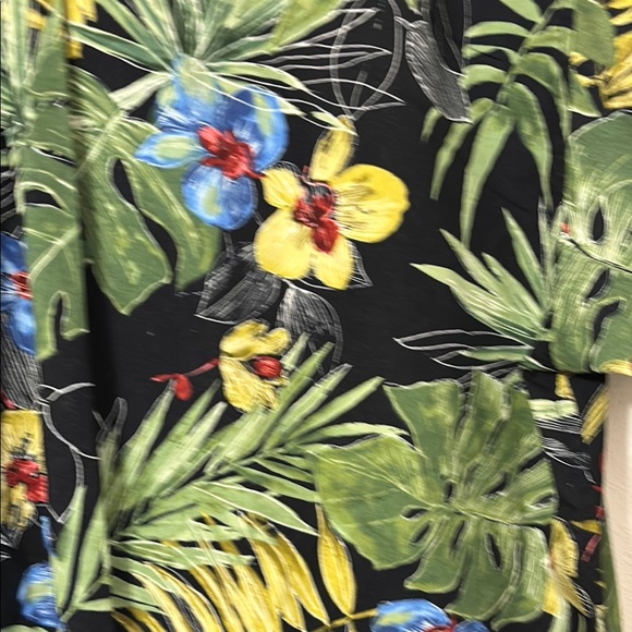 Cooke Street Honolulu black & Green Medium Button Down Shirt with Tropical Print - Picture 6 of 6